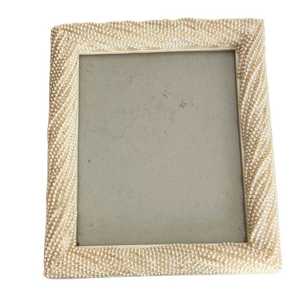 Vintage Beaded Picture Frame Size 8” x 10” Coquette Decor